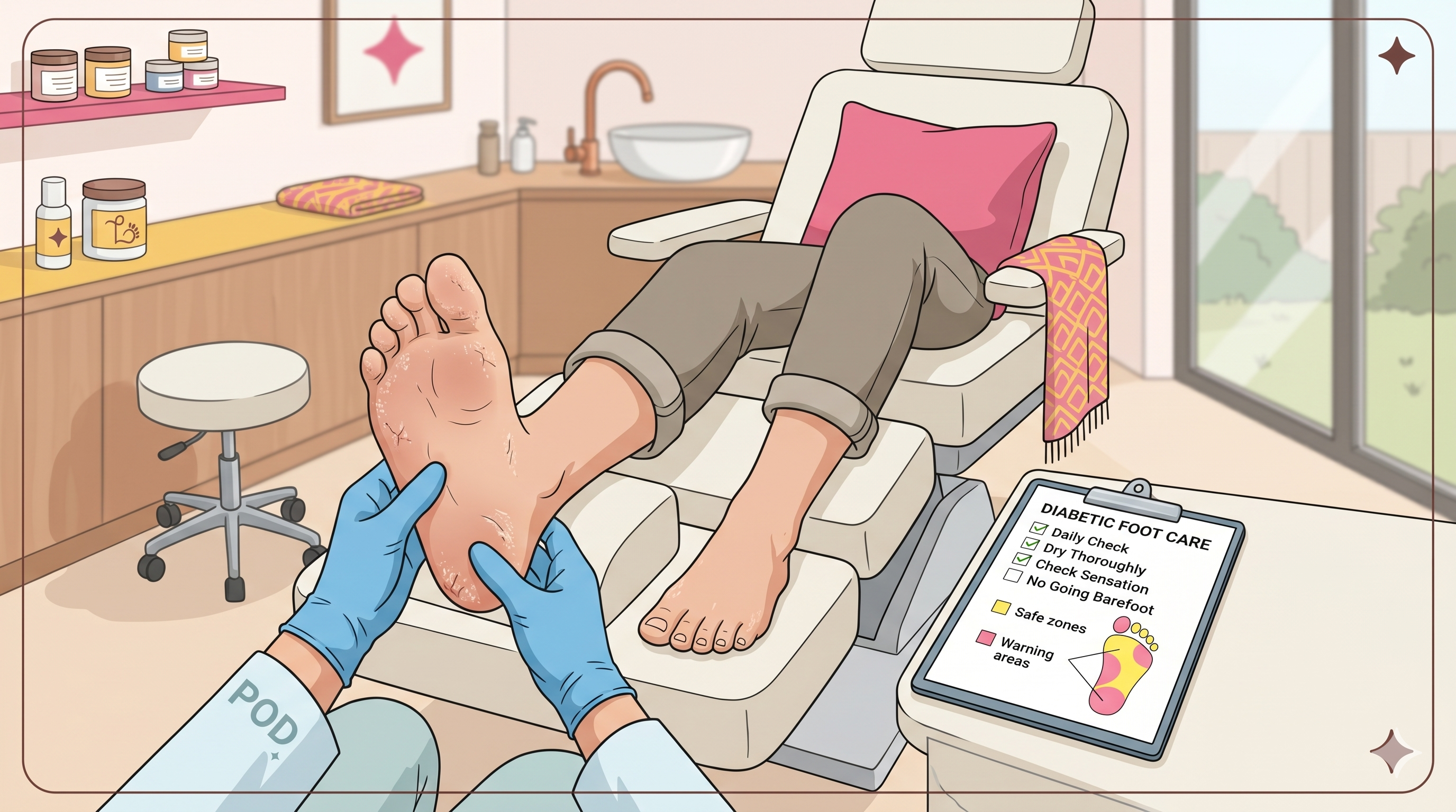 Imagem de capa do post Pé diabético: como a podologia ajuda a prevenir feridas, calos e rachaduras